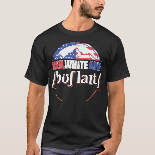 Red White and Busch Light Retro Independence Day  T_Shirt