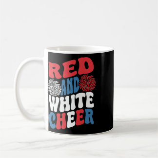 Red White And Cheer Patriotic Cheerleader 4th Of J Coffee Mug