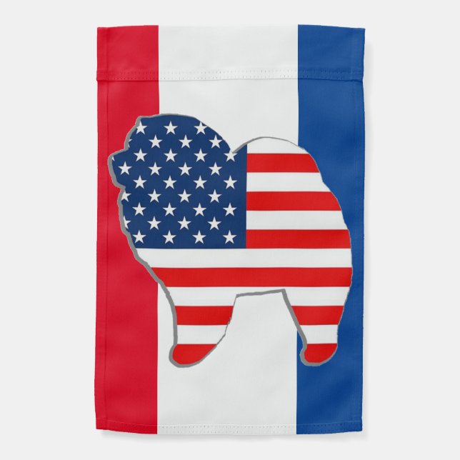 RED WHITE AND CHOW  yard flag (Back)