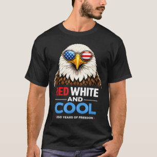 Red White and Cool Patriotic Eagle USA 250 Humor T-Shirt