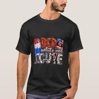Red White And Cute American Western 4Th Of July T-Shirt