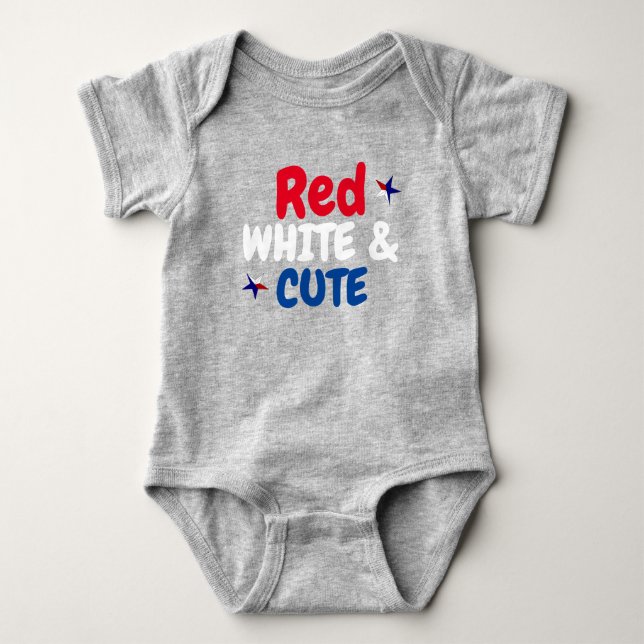 Red White and Cute Baby Bodysuit (Front)