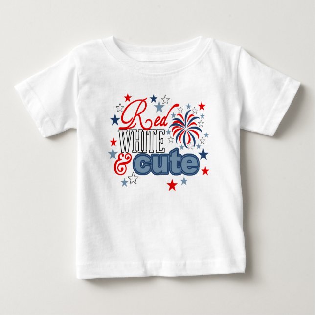 Red White and Cute kiddie shirt 4th of July (Front)