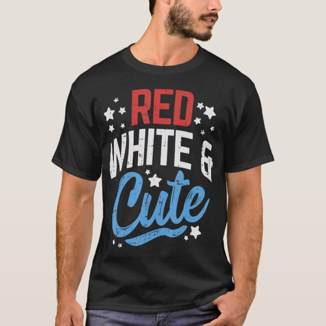 Red White And Cute USA 4th Of July Patriot Women T-Shirt (Front)