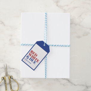  Red White and Due 4th July Baby Shower  Gift Tags