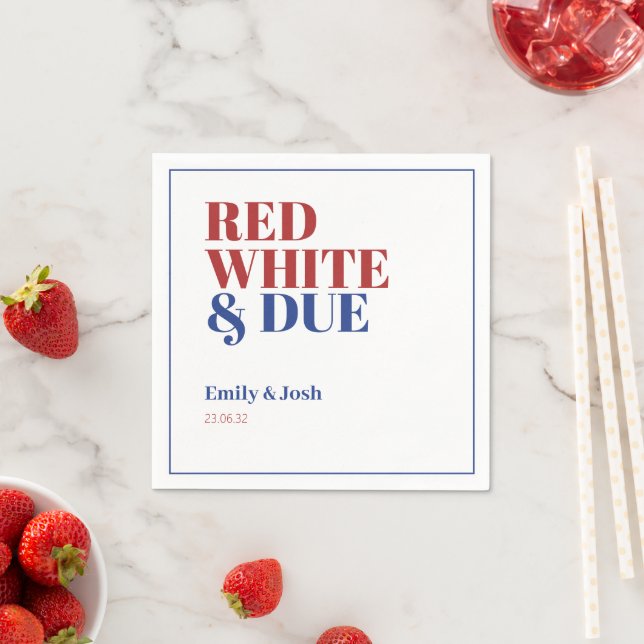 Red White and Due 4th July Baby Shower  Napkins (Insitu)