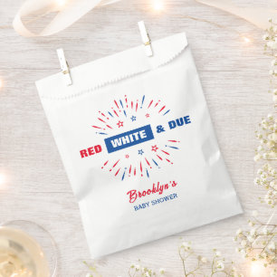 Red White And Due 4th July Patriotic Baby Shower Favor Bag