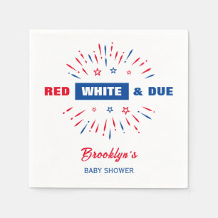 Red White And Due 4th July Patriotic Baby Shower Napkins