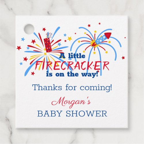Red White and Due 4th of July Baby Shower Favors Favor Tags