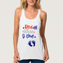 Red White and Due 4th of July Maternity Shirt