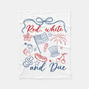 Red White And Due 4th Of July Pregnancy Summer Usa Fleece Blanket