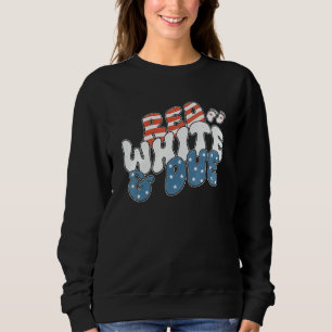 Red White And Due 4th Of July USA Baby Reveal Amer Sweatshirt