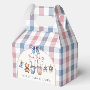 Red White and Due American Baby Shower Favor Boxes
