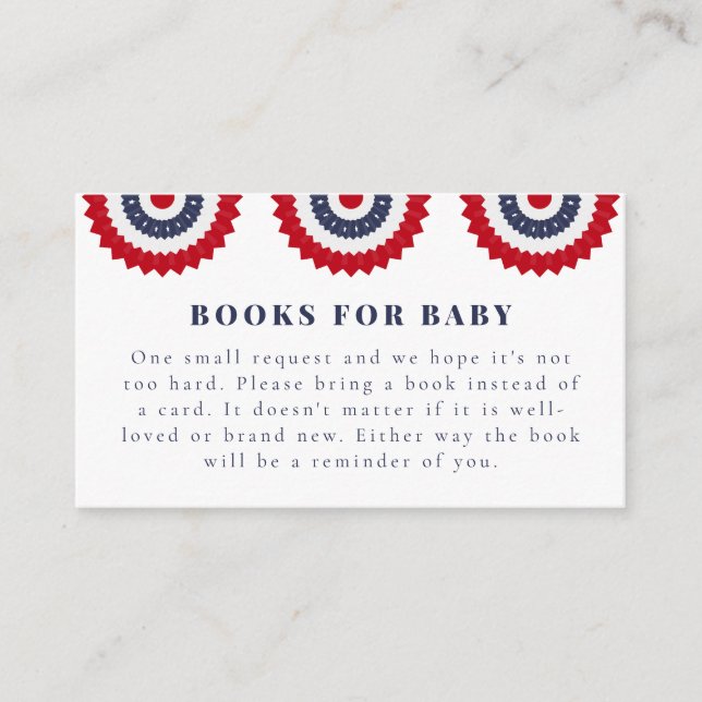 Red White and Due Baby Shower Enclosure Card  (Front)