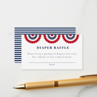 Red White and Due Baby Shower Enclosure Card