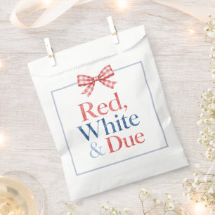 Red White and Due Baby Shower Favor Bag