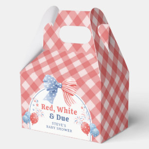 Red White and Due Baby Shower Favor Boxes