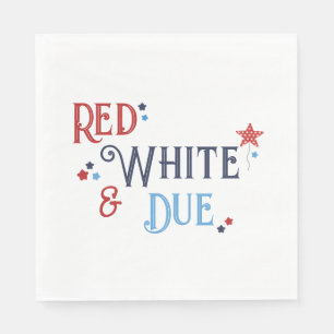 Red White and Due Baby Shower Invitation Napkins