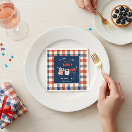 Red White and Due Baby Shower Napkins