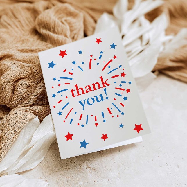 Red White and Due Baby Shower Thank You Card (Creator Uploaded)