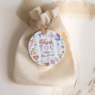 Red White and Due Baby Shower Thank you Favor Tags