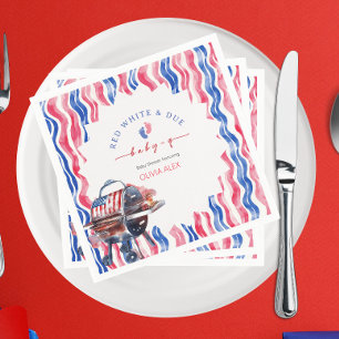 Red white and due babyq 4th july baby shower napkins