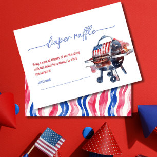 Red white and due babyq Diaper Raffle Enclosure Card