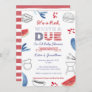 Red White and Due Blue Co-Ed Couples Baby Shower Invitation