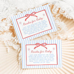 Red, White, and Due Books for Baby Card