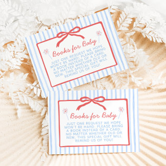 Red, White, and Due Books for Baby Card