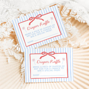 Red, White, and Due Diaper Raffle Enclosure Card