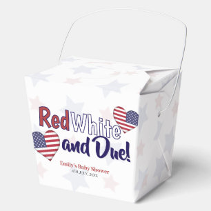 Red White and Due Independence Baby Shower  Favor Boxes
