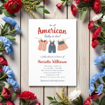 Red White and due Patriotic Baby shower clothes