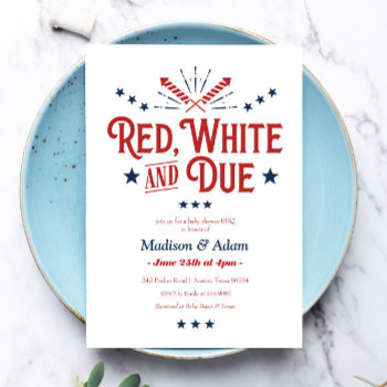 Red  White And Due Patriotic Baby Shower Invitation by BohemianWoods at Zazzle