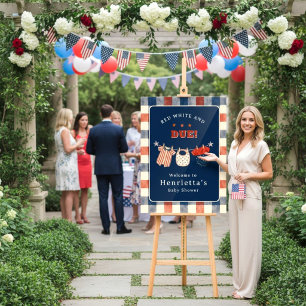 Red White and Due Patriotic Baby Shower Welcome Foam Board