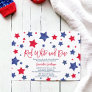 Red white and due stars 4th of July baby shower Invitation