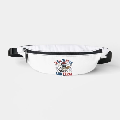 Red White and Feral Patriotic Raccoon Shirt_1 Fanny Pack
