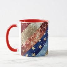 Red White and Gold Americana Custom Mug