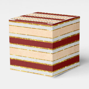 Red, White and Gold Foil Christmas Stripes Favor Boxes