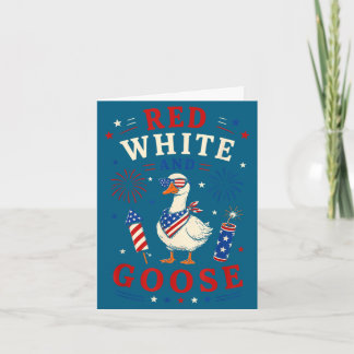 Red white and goose 4th of july card