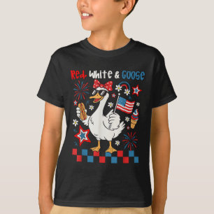 Red White And Goose 4th Of July Patriotic Goose Wo T-Shirt