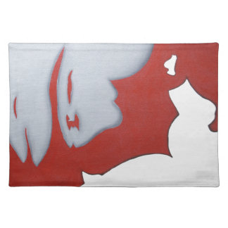 Red, White, and Gray Abstract Art Placemat