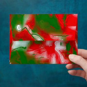 Red, White and Green Abstract Envelope