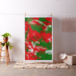 Red, White and Green Abstract Fabric