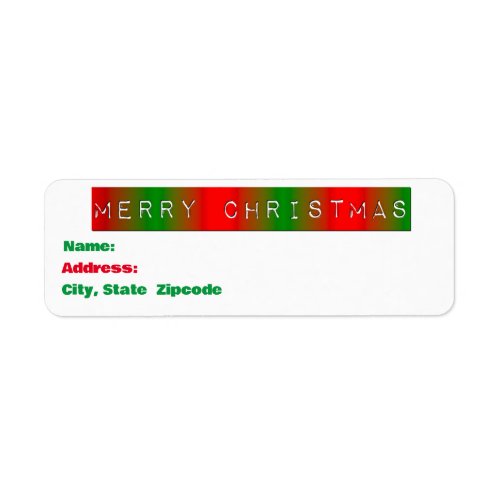 Red White and Green Abstract Snowflakes Label