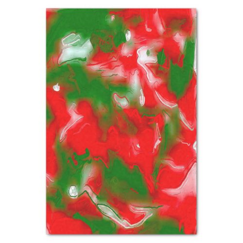 Red White and Green Abstract Tissue Paper