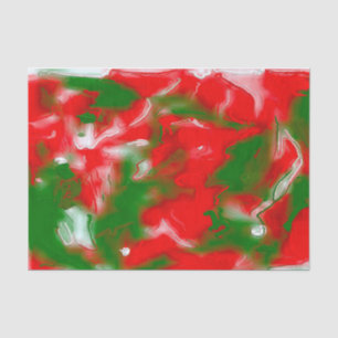 Red, White and Green Abstract Tissue Paper