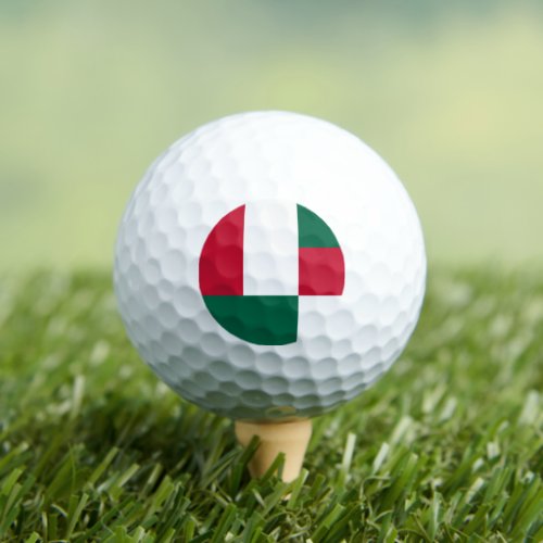 Red White And Green Color Block Print Golf Balls