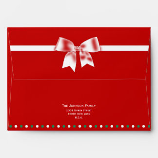 Red, White And Green Custom Christmas Envelopes