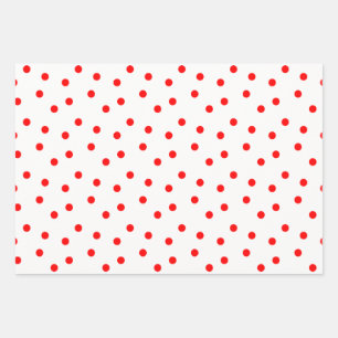 Red White And Green Polka Dot Wrapping Paper Sheets